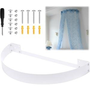 Sintuff 18 Inch DIY Canopy Frame Kit for Rod Pocket Curtains Metal Bed Curtain Kit for Twin to King Size Bed with Instruction Manual Drapery, Panels Not Included