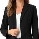 Allegra K Women's Work Office Blazer Stretch Lapel Collar Long Sleeve Jacket Suit Blazer, Small