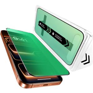 Ivachell 2 Pack for iPhone 17 Air Privacy Screen Protector Tempered Glass for iPhone 17 Air 6.6inch Anti-Spy Private Glass Film Anti-Blue Light No Bubble Anti-Scratch Gradient Green