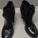 PiePieBuy Women's Tie Knot Chelsea Pump Ankle Boots Closed Toe Stacked Heel Booties Shoes Size 8,5