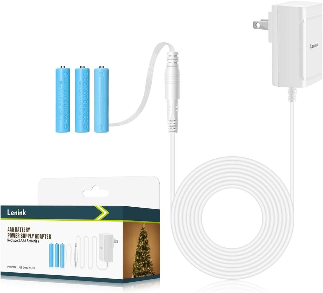 Lenink AC Power Supply Adapter for AAA Battery,Replace 3 AAA Battery,White Lenink AC Power Supply Adapter for AAA Battery,Replace 3 AAA Battery,White