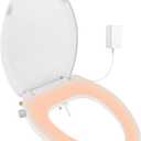 Bidet Toilet Seat Elongated, Heated Toilet Seat, Rear and Feminine Washing, Electric, Slow Close Lid, Night Light, Ambient Water Temperature, White