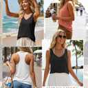 Huukeay 3 Pack Women's Tank Tops Racerback Summer V Neck Tops Casual Sleeveless Tee Loose Fit Workout Yoga Athletic Shirts (M)