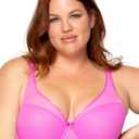 Curvy Couture Women's Sheer Mesh Plunge T-Shirt Bra (38J)