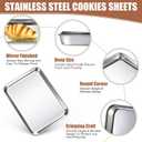 Potchen 18 Pcs Baking Sheet Pan Set Stainless Steel Cookie Sheet Small Toaster Oven Pans Tray Barbecue Grill Pan Rectangle Trays Oven Freezer Bakery, Non-stick, Easy Clean, 9 x 6.7 x 1 Inches