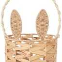 Basket with Handle Kids Cute Bunny Easter Basket Bunny Harvest Flowers Toys Mini Picnic Knitted Birthday Organiser