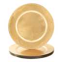 MAONAME Foil Gold Charger Plates with Beaded, 13" Plate Chargers for Dinner Plate, Plastic Round Chargers for Table Setting, Set of 1