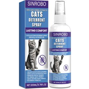 Cat Deterrent Spray - Natural Safe Cat Repellent Spray for Furniture Protection,Effective Indoor & Outdoor Training Aid to Stop Pee Spraying, Chewing & Scratching (1 Pc)