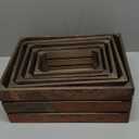 Barydat Set of 5 Wood Crates for Display Decorative Nesting Wooden Crate Storage with Handles Vintage Farmhouse Style Decorative Boxes Multipurpose Fruits Vegetables Boxes(Colored Drawing, Random)