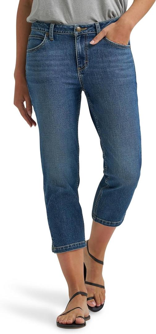 Lee Women's Legendary Straight Capri Jean (Blue, Size 16)