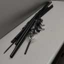 Black Double Corner Window Curtain Rods with Aluminum End Cap Finials and Brackets,1 Inch Diameter Dual Bay Window Curtain Rods, Adjustable 2 Sided 20-36" and 36-72" Center Double Rod