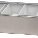 San Jamar Garnish Trays with Hinged Lid for Kitchen, Bar, And Restaurants, Stainless Steel, 18.5 X 6.5 X 4 Inches, Silver