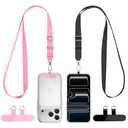 CACOE Phone Lanyard 2 Pack-2× Adjustable Neck Strap,2×Patches,Universal Multifuctional Lanyards Compatible with Most Smartphones