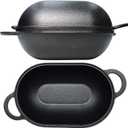 Cast Iron Bread Pan with Lid (Pre-Seasoned) with Loop Handles  Oven Safe Form for Baking and Cooking, Artisan Bread Kit - Loaf Pan (9.65" x 6.3")