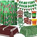 153Pcs Football Party Decorations Party Supplies Tableware Kit Includes Foil Fringe Curtain Tablecloth Cups Plates Napkins Banner For Super Game Bowl Party Decorations Football Theme Decoration