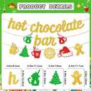 2 x Hot Chocolate Bar Banner Merry Chritmas Decoration Christmas Party Decorations with Banner Christmas Garland Hanging Swirls for Christmas Holiday Theme Party Decor