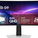 Samsung 49" Odyssey G93SC Series Curved Gaming Monitor, QD-OLED, 240Hz, 0.03ms, DQHD, G-Sync Compatible, FreeSync Premium Pro, Adjustable Stand