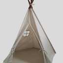 Miyaya Large Canvas Teepee Play Tent Indian Play Tent with Carry Case,5 Poles Design (White)