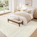 6x9 Area Rug For Living Room, Washable Beige Rugs Non Slip Low Pile