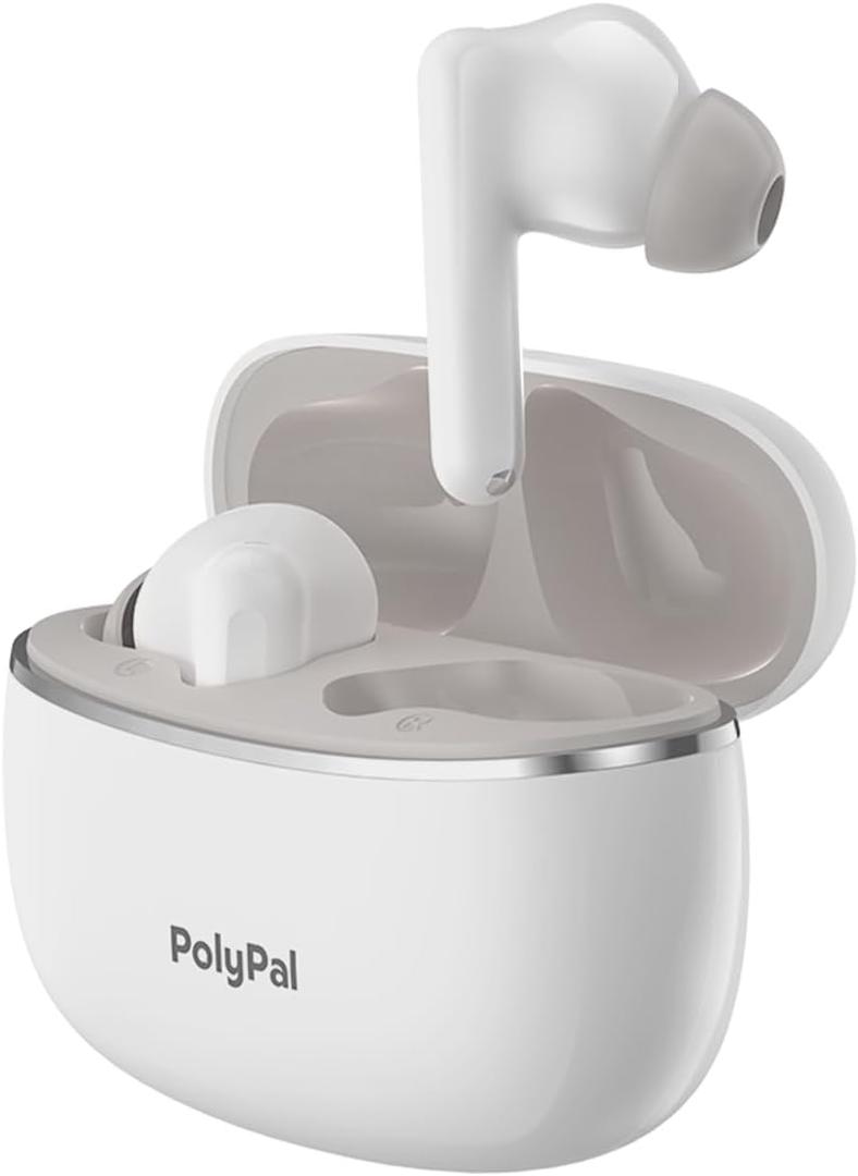 Polypal P1  AI Translator Earbuds for Real-Time Speech & Video, Support 138 Languages, Smart Noise Reduction, 7 Versatile Translation Modes, Comfortable Fit for All-Day Wear, iOS & Android Compatible