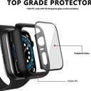 Cuteey 12 Pack Case with Tempered Glass Screen Protector for Apple Watch 44mm Series 6/SE/Series 5/Series 4,Full Matte Leopard Cow Pattern PC Cover for Iwatch 44mm Accessories (12 Colors, 44mm)