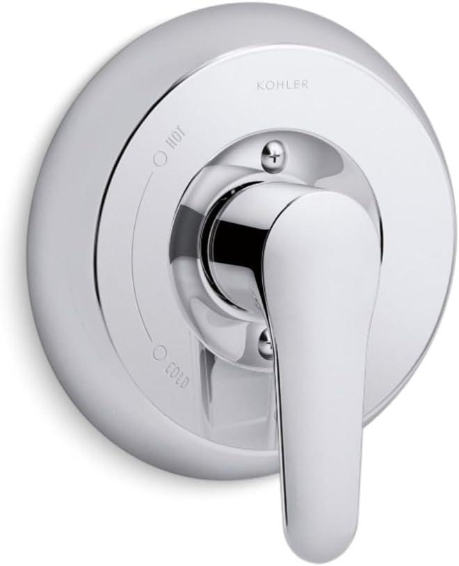 KOHLER TS98147-4-CP Rite-Temp Valve Trim with Lever Handle, Premium Durable Material, Corrosion Resistant, Polished Chrome