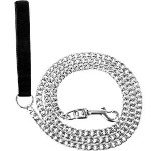 Chain Heavy Duty Metal Dog Leash 6FT Stainless Steel Cuban Link Chain Labor Chew Proof Pet Leash Chain with Soft Padded Handle for Medium Big Dogs Walking,Traffic Training Traveling(20-100 lbs) Chain Heavy Duty Metal Dog Leash 6FT Stainless Steel Cuban Link Chain Labor Chew Proof Pet Leash Chain with Soft Padded Handle for Medium Big Dogs Walking,Traffic Training Traveling(20-100 lbs)