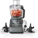 Ninja Food Processor, Professional Plus, 1000 Peak Watts, 4 Functions for Chopping, Slicing, Purees & Dough with 9-Cup Processor Bowl, 3 Blades, Food Chute & Pusher, Silver, BN601