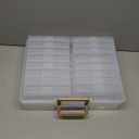 novelinks Transparent 4" x 6" Photo Organizers and Photo Storage Box with Handle, 16 Inner Photo Cases, Portable Picture Organizers & Photo Storage Containers (Clear-Gold Handle)