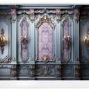 Kate 7x5ft European Style Retro Castle Wall Decoration Backdrop Photography Indoor Purple and Blue Classic Gypsum Pattern Background Photography Studio Props for Portrait Pictures and Videos
