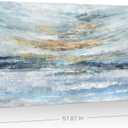 Extra Large Framed Wall Art for Living Room Light Blue Huge Canvas Print Modern Ocean Skyline and Sunset Wall Picture Coastal Themed Seaside Sea Artwork for Home Bedroom Dcor 58x29inch Dcor