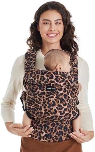 Momcozy Baby Carrier - Ergonomic, Cozy and Lightweight Carrier for 7-44lbs, Effortless to Put On, Ideal for Hands-Free Parenting, Enhanced Lumbar Support, Purehug for Infant to Toddler, Leopard