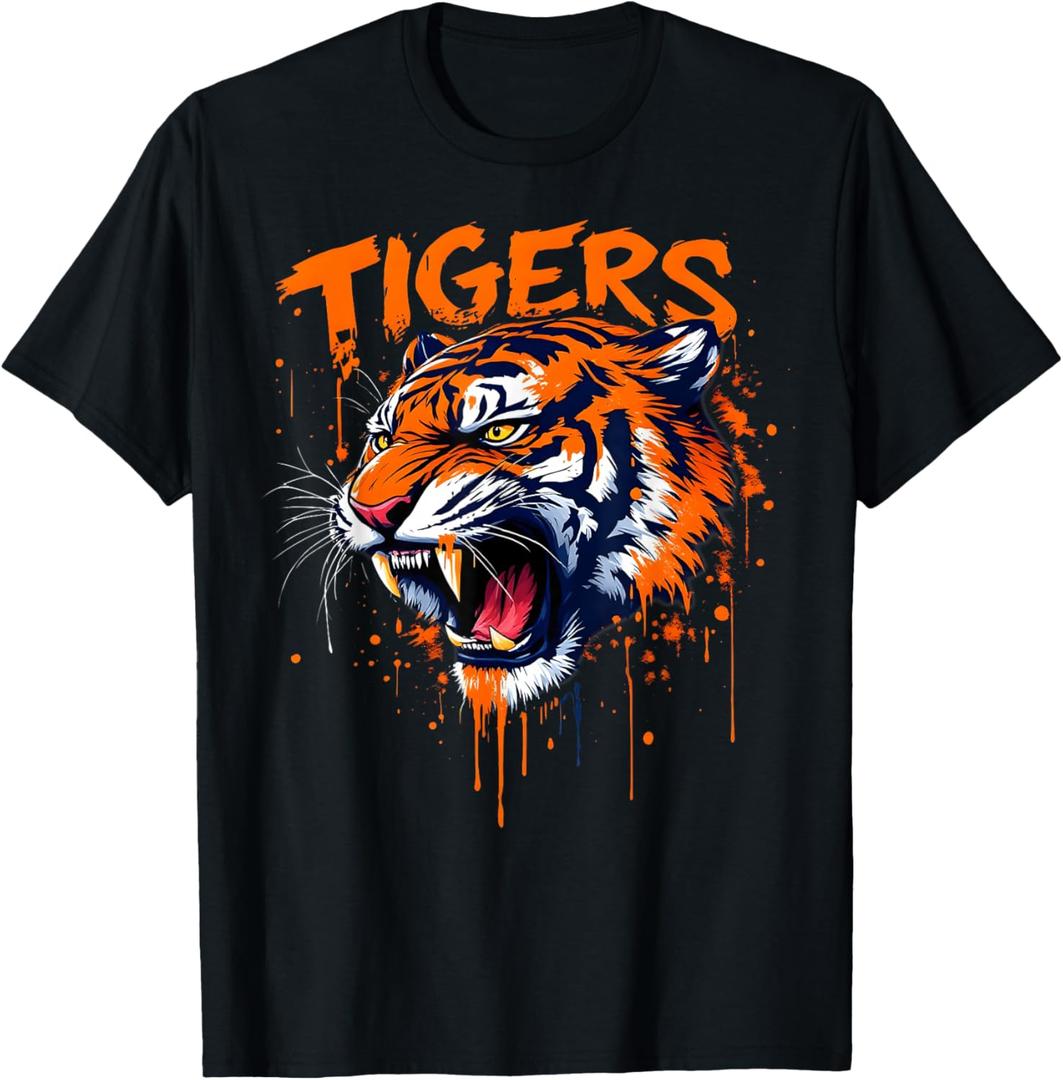Vintage Classic Tigers Personalized Name Gift for Men Women T-Shirt 2 Pcs Female-Small , Mens-Medium