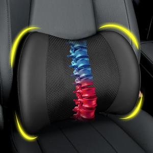 Lofty Aim Lumbar Support Pillow for Car, Memory Foam Lumbar Pillow for Lower Back Pain Relief - Back Cushion for Driving, Chair Support for Car-Office Chair, Wheelchair - Black, L*W*H: 12.2*16.9*4