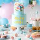 64 PCS Acrylic Cake Alphabet Numbers Topper Mirror Number 0-9 Alphabet A-Z Acrylic Letter Mirrored Gold Cake Topper DIY Cupcake Decoration for Anniversary Wedding Baby Shower Party Supply