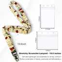 Lanyardio Stretchy Scrunchie Lanyard for ID Badges Keys, Cute Teacher Lanyard for Women with 2 Card Holders 19.6 Inch (Cherry)