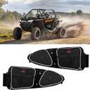 Front Door Storage Bags for Polaris RZR XP/Turbo | UTV Organizer with Thick Knee Pad & Cup Holder | Water-Resistant Side Door Bag Compatible with 2014-2021 RZR Models (lack)