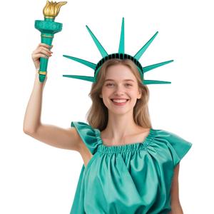 Statue of Liberty Crown and Torch,Statue of Liberty Costume Accessories for Adult Independence Day Cosplay