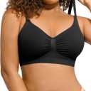 Lover-Beauty Bralettes for Women - Wireless Seamless Bra Stretch Comfort No Underwire Unlined Everyday Bras (Small, 1-black)