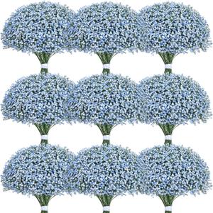 Yastouay Babys Breath Artificial Flowers, 30 Pcs Blue Baby Breath Flowers Artificial Bulk, Real Touch Fake Babys Breath Gypsophila for Wedding Party Bouquet Floral Arrangement Home Decor