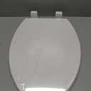 Elongated Toilet Seat, 18.5 Soft/Slow Close Oval (Oblong) Toilet Seat for Elongated Toilets, No-Slam Quiet-Close Lid, Easy-to-Install & Clean, Durable Never-Loosen White Plastic Seat