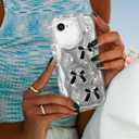 Toycamp for iPhone SE Case - for iPhone 8/7 Case Cute Women Girly Girls Glitter Phone Cover Kawaii Sparkle Bling Aesthetic Pretty Unique Design Funda for Apple SE 2nd/3rd Generation, Black Bowtie