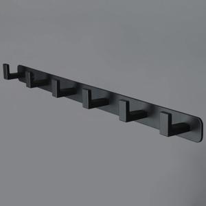 Coat Rack, Heavy Duty Stainless Steel 6 Tri Coat Hook Hanger, Wall Mounted Storage Wall Hook, Rustic Clothes Hook/Key Hook Rail for Bathroom Kitchen Entryway(6 Hook Black)