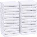 GOLD TEXTILES White Hand Towels 24 Pack (15x25 Inches) Cotton Blend Salon Towels Thin, Light Weight, Quick Drying Spa Towels, White