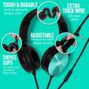 Classroom Headphones-Bulk 25-Pack, with Microphone Student On Ear Comfy Swivel Earphones for Library, School, Airplane, Kids-for Online Learning and Travel, HQ Stereo Sound 3.5mm Jack (Colored Set)