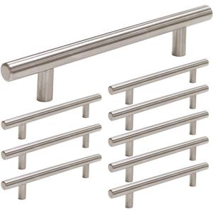 homdiy 10Pack 5in Cabinet Handles Brushed Nickel Cabinet Pulls - Cabinet Door Handles Modern Drawer Pulls for Kitchen Cabinets (5in hole centers)