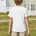 Haloumoning Boys Short Sleeve Shirts Kids Summer Crewneck T-Shirts Casual Tops Tees (White) 150