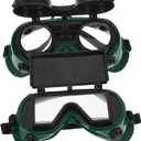 NUOBESTY Welding Safety Goggles 2 pack Flip-up Protective Glasses with Adjustable Headband Soft Frame Vent Holes Anti-Scratch Coating for Welding Soldering Grinding Cutting