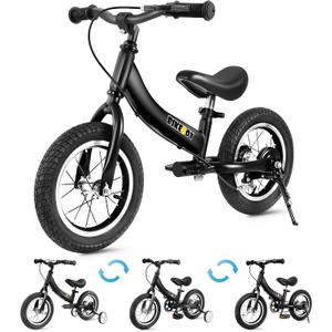Balance Bike 2 in 1,The Dual Use of a Kids Balance Bike and Toddler Bike, for 2 3 4 5 6 7 Years Old -12 14 16 Inches with Training Theory, Brake, Pedal, Size: 12inch