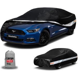 Ford Car Cover Custom Fit for Ford Mustang, Waterproof Car Cover for Automobiles All Weather, Lightweight Full Exterior Cover Outdoor Sun Rain Dust Snow Wind Protection.
